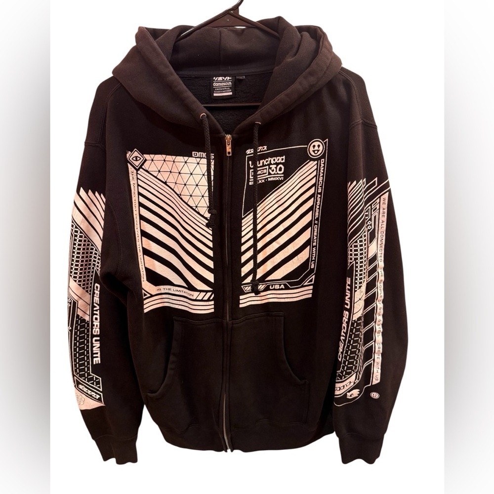 Damascus Apparel Launchpad 3.0 Zip Hoodie Techwear Cyberpunk Men's Small